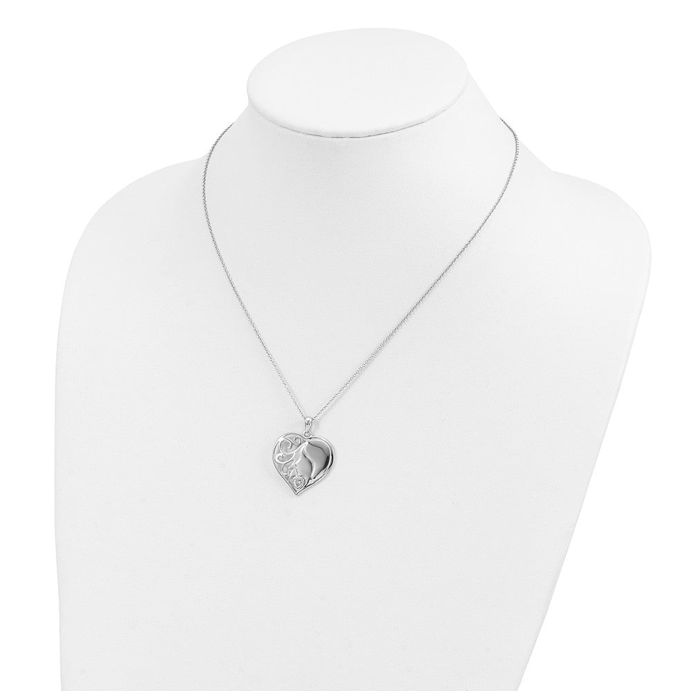 Sentimental Expressions 925 Sterling Silver CZ My Daughter My Hearts Treasure Necklace 18 Inches x 25 mm