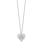 Sentimental Expressions 925 Sterling Silver Antiqued CZ To My Daughter Heart Necklace 18 Inches x 25 mm
