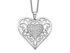 Sentimental Expressions 925 Sterling Silver Antiqued CZ To My Daughter Heart Necklace 18 Inches x 25 mm