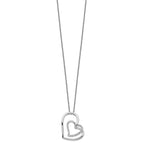 Sentimental Expressions 925 Sterling Silver CZ Thank You Mother Hearts Necklace 18 Inches x 22 mm