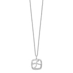 Sentimental Expressions 925 Sterling Silver Antique CZ Sisters By Chance Heart Necklace 18 Inches x 20 mm