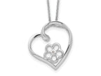 Sentimental Expressions 925 Sterling Silver CZ My Special Niece Flower in Heart Necklace 18 Inches x 22 mm