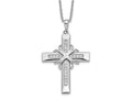 Sentimental Expressions 925 Sterling Silver  CZ Steadfast Love 18in Cross Necklace 18 Inches x 24 mm