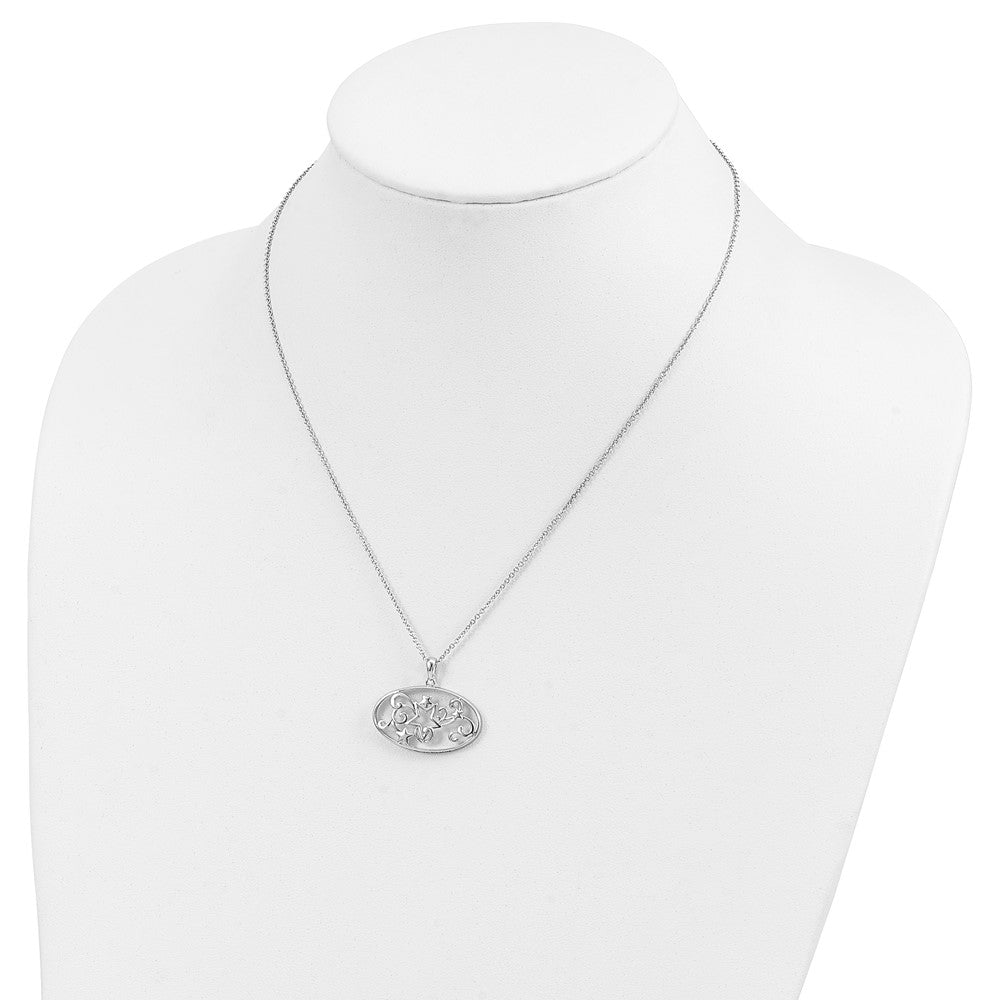 Sentimental Expressions 925 Sterling Silver  Antiqued I Believe In You Star Necklace 18 Inches x 28 mm