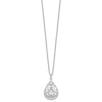 Sentimental Expressions 925 Sterling Silver Fancy  CZ In Loving Memory Necklace 18 Inches x 19 mm