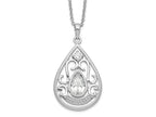 Sentimental Expressions 925 Sterling Silver Fancy  CZ In Loving Memory Necklace 18 Inches x 19 mm