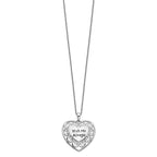Sentimental Expressions 925 Sterling Silver d Antiqued With Me Always Heart Necklace 18 Inches x 25 mm