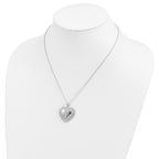 Sentimental Expressions 925 Sterling Silver d Antiqued With Me Always Heart Necklace 18 Inches x 25 mm
