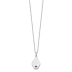 Sentimental Expressions 925 Sterling Silver  CZ Tear Of Strength Ash Holder 18in Necklace 15 mm