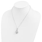 Sentimental Expressions 925 Sterling Silver  CZ Tear Of Strength Ash Holder 18in Necklace 15 mm