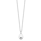 Sentimental Expressions 925 Sterling Silver  CZ Antiqued Flower Ash Holder 18in Necklace 13 mm
