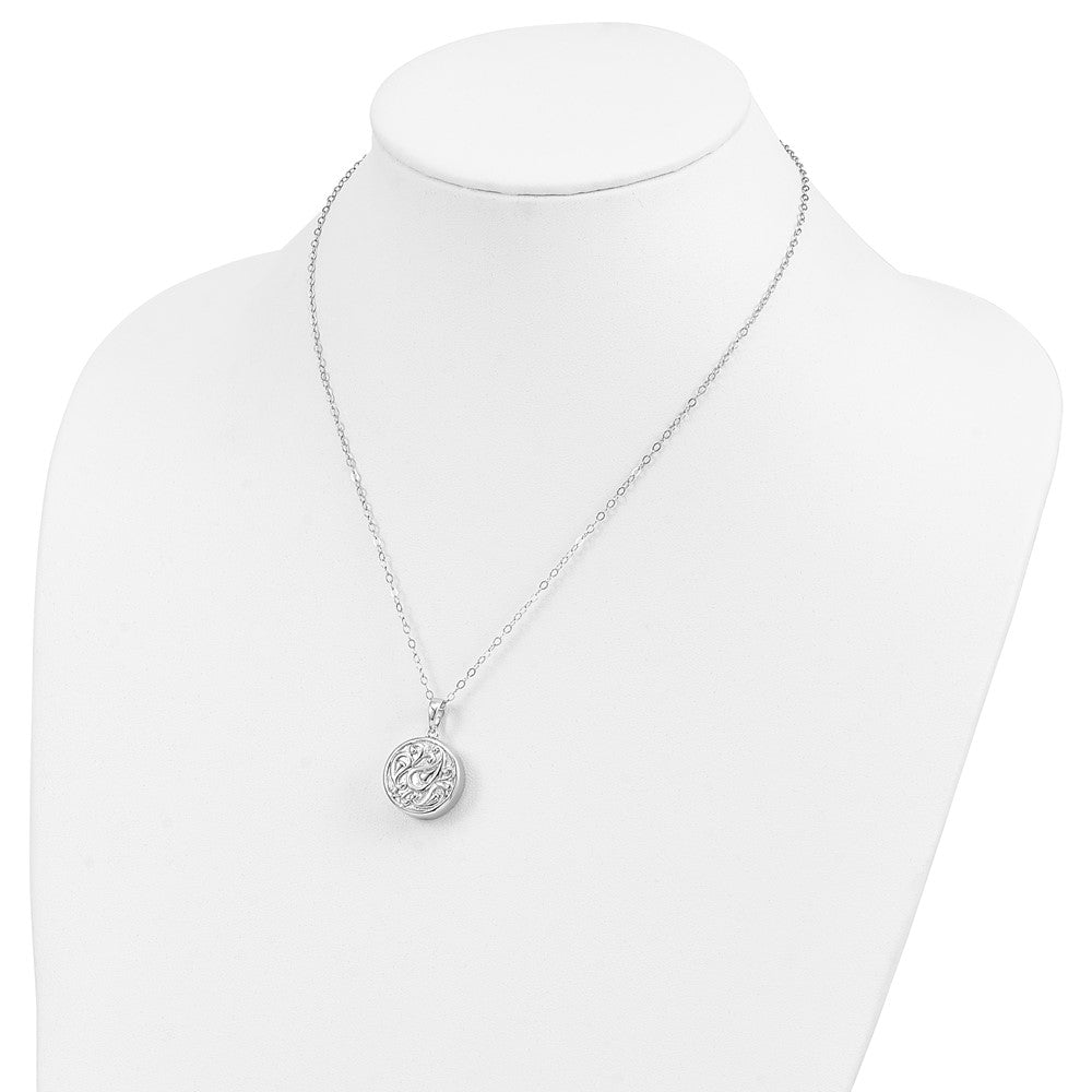 Sentimental Expressions 925 Sterling Silver Necklace with Pendant  Tear in Circle Ash Holder 18in Necklace 19 mm