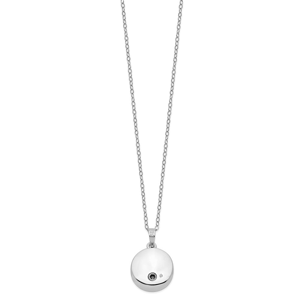 Sentimental Expressions 925 Sterling Silver Cable Enameled Paw Print Ash Holder Necklace 18 Inches x 19 mm
