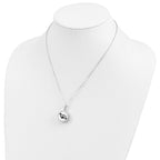 Sentimental Expressions 925 Sterling Silver Cable Enameled Paw Print Ash Holder Necklace 18 Inches x 19 mm