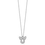 Sentimental Expressions 925 Sterling Silver  CZ Angel Of Comfort Necklace 18 Inches x 22 mm