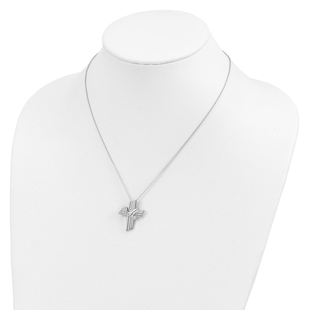 Sentimental Expressions 925 Sterling Silver  CZ Confirmation Blessings Necklace 18 Inches x 22 mm
