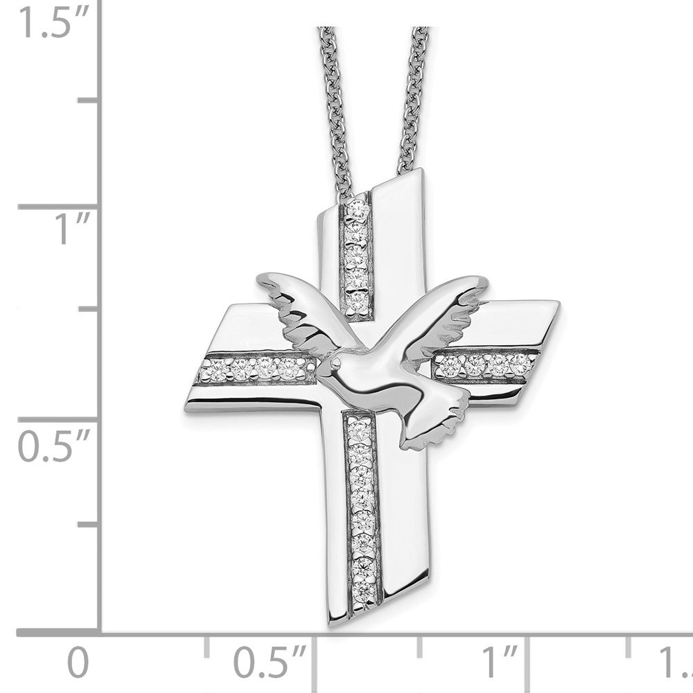 Sentimental Expressions 925 Sterling Silver  CZ Confirmation Blessings Necklace 18 Inches x 22 mm