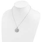 Sentimental Expressions 925 Sterling Silver  CZ Wisdom Of Friendship Necklace 18 Inches x 26 mm