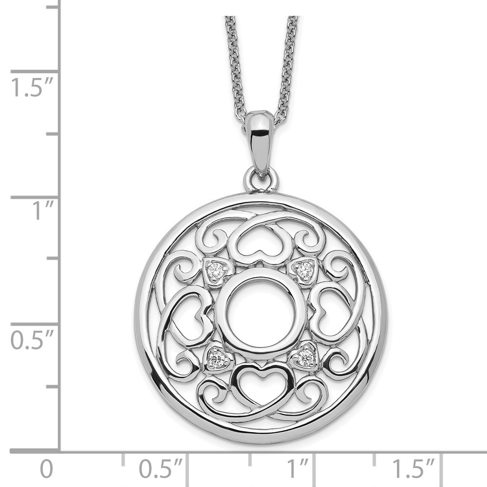 Sentimental Expressions 925 Sterling Silver  CZ Wisdom Of Friendship Necklace 18 Inches x 26 mm