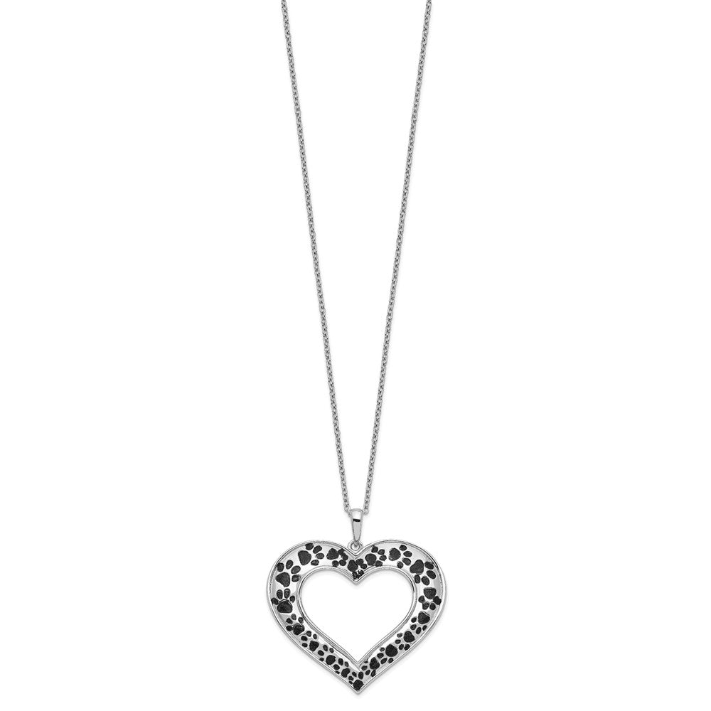 Sentimental Expressions 925 Sterling Silver  Antiqued Animal Lover Necklace 18 Inches x 33 mm