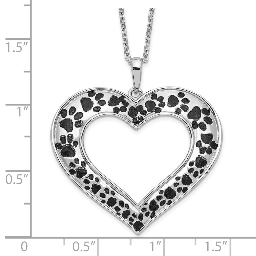 Sentimental Expressions 925 Sterling Silver  Antiqued Animal Lover Necklace 18 Inches x 33 mm