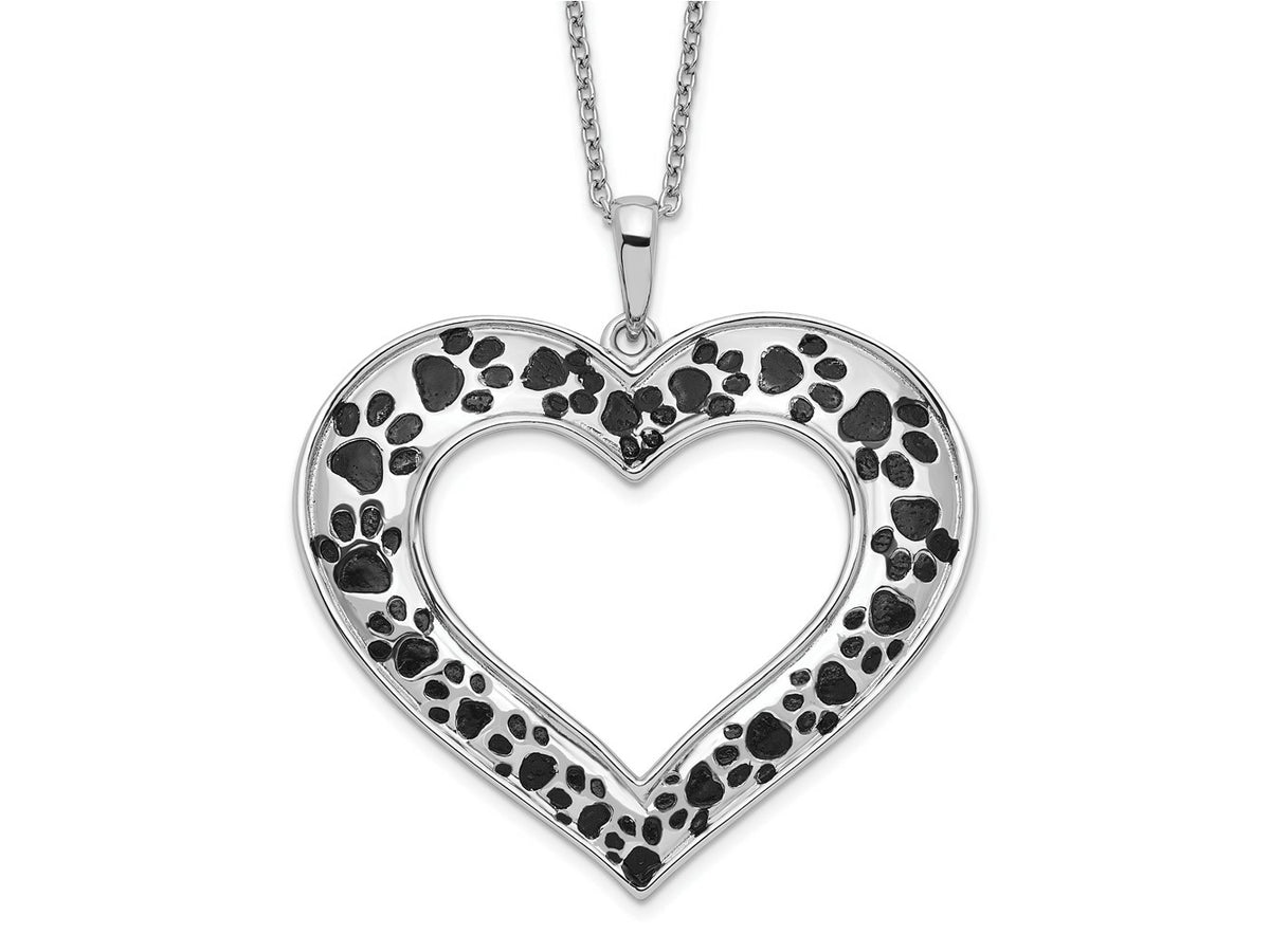 Sentimental Expressions 925 Sterling Silver  Antiqued Animal Lover Necklace 18 Inches x 33 mm