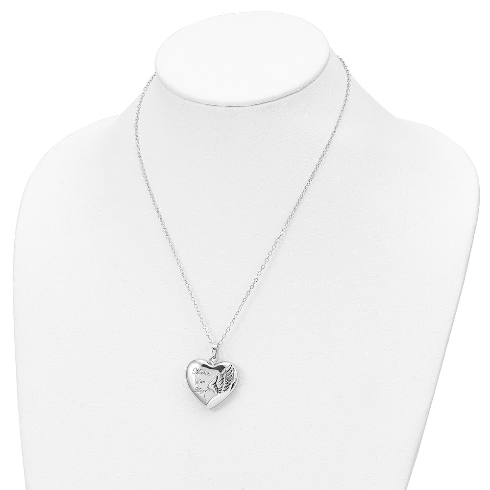 Sentimental Expressions 925 Sterling Silver Cable Mother of an Angel Ash Holder Necklace 18 Inches x 28 mm