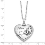 Sentimental Expressions 925 Sterling Silver Cable Mother of an Angel Ash Holder Necklace 18 Inches x 28 mm