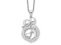 Sentimental Expressions 925 Sterling Silver  CZ Family of 3 Gathering Necklace 18 Inches x 20 mm