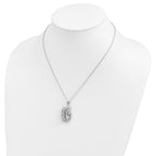 Sentimental Expressions 925 Sterling Silver  CZ Family of 5 Gathering Necklace 18 Inches x 20 mm