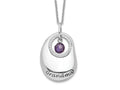 Sentimental Expressions 925 Sterling Silver  Antiqued CZ For You Grandma Necklace 18 Inches x 20 mm