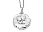 Sentimental Expressions 925 Sterling Silver  Antiqued For You My Sister Necklace 18 Inches x 20 mm