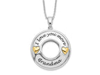 Sentimental Expressions 925 Sterling Silver CZ I Love You More Grandma Necklace 18 Inches x 26 mm
