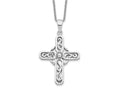 Sentimental Expressions 925 Sterling Silver Cable  Prayer Cross 18in Necklace 18 Inches x 21 mm