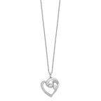 Sentimental Expressions 925 Sterling Silver Cable Rhodium Plated CZ Motherhood Necklace 18 Inches x 22 mm