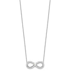 Sentimental Expressions 925 Sterling Silver CZ Antiqued Forever Necklace 19 Inches x 32 mm