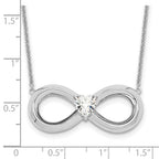 Sentimental Expressions 925 Sterling Silver CZ Antiqued Forever Necklace 19 Inches x 32 mm