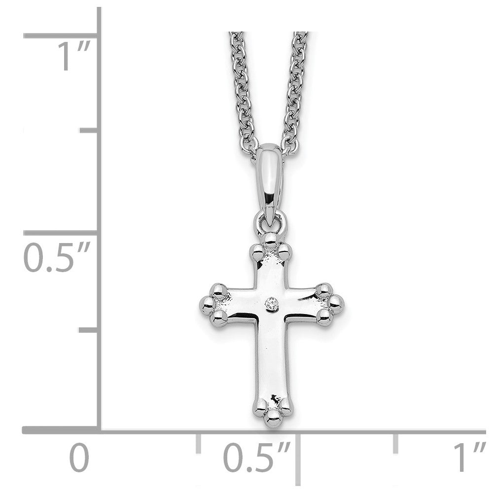 Sentimental Expressions 925 Sterling Silver Cable  CZ Believe Big Necklace 14 Inches x 9 mm