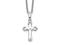 Sentimental Expressions 925 Sterling Silver Cable  CZ Believe Big Necklace 14 Inches x 9 mm