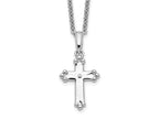 Sentimental Expressions 925 Sterling Silver Cable  CZ Believe Big Necklace 14 Inches x 9 mm