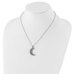 Sentimental Expressions 925 Sterling Silver CZ Antiqued Love You To The Moon and Back Necklace 18 Inches x 19 mm
