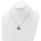 Sentimental Expressions 925 Sterling Silver CZ Antiqued Mother Of the Bride Necklace 18 Inches x 25 mm