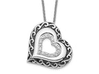 Sentimental Expressions 925 Sterling Silver CZ Antiqued Mother Of the Bride Necklace 18 Inches x 25 mm
