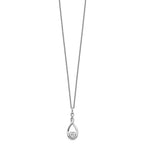 Sentimental Expressions 925 Sterling Silver Rhodium Plated CZ Love You Forever Necklace 18 Inches x 13 mm