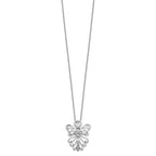 Sentimental Expressions 925 Sterling Silver Cable CZ Antiqued Angel, Heavenly Angel 18 Inch Necklace 18 Inches x 19 mm