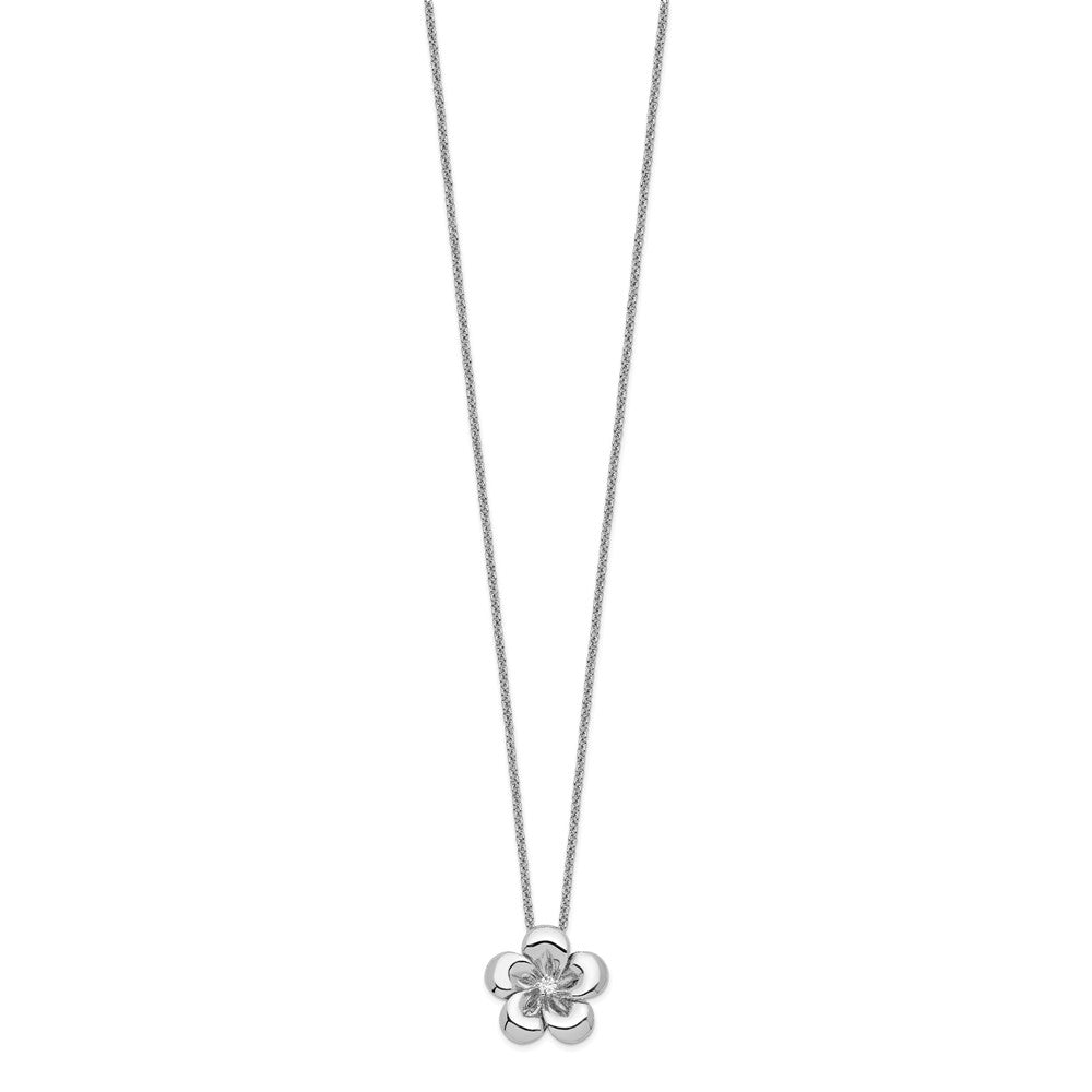 Sentimental Expressions 925 Sterling Silver  CZ Be A Blessing Necklace with 14 Inches x 14 mm