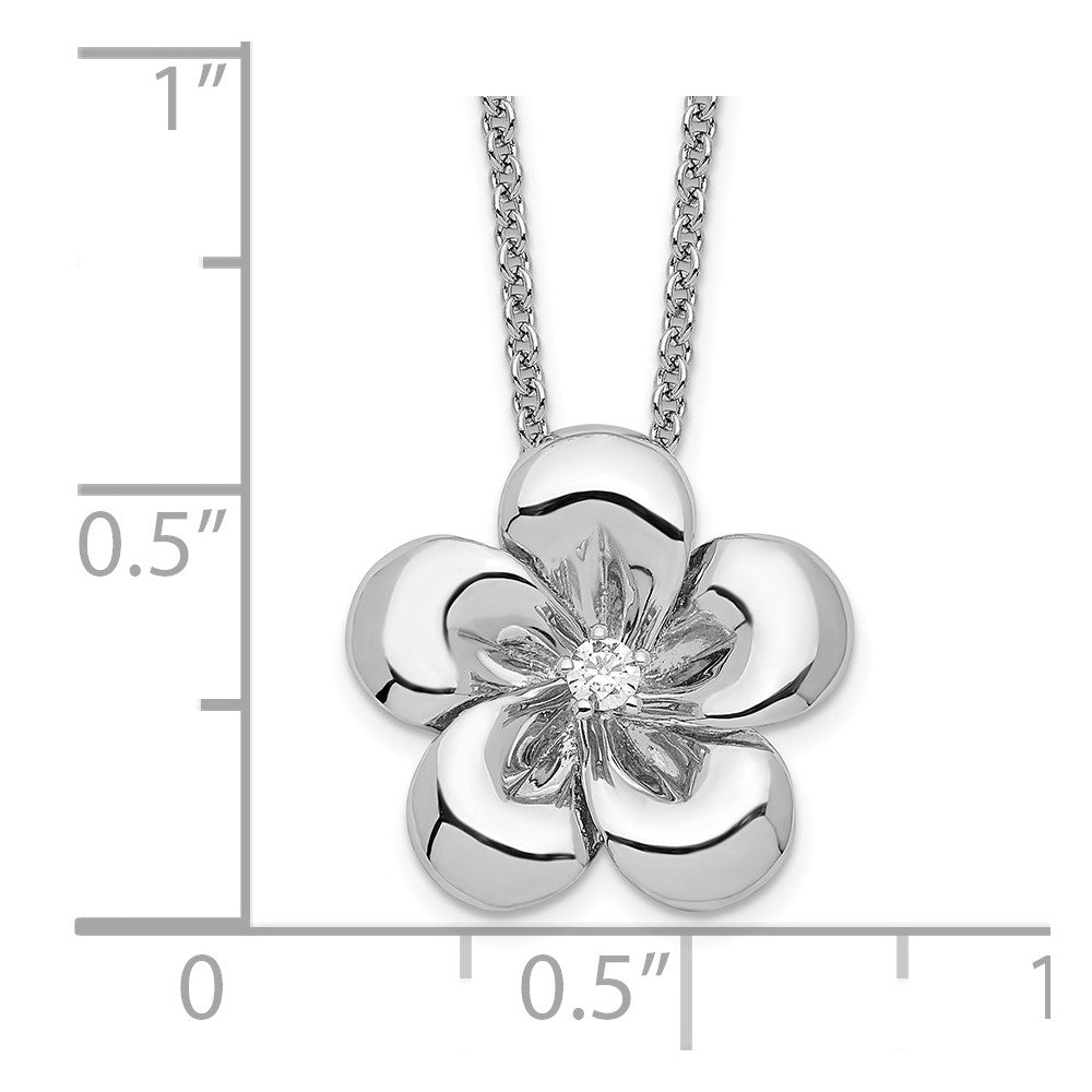 Sentimental Expressions 925 Sterling Silver  CZ Be A Blessing Necklace with 14 Inches x 14 mm