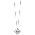 Sentimental Expressions 925 Sterling Silver Cable CZ Antiqued You Are My Sunshine Necklace 18 Inches x 25 mm