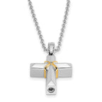 Sentimental Expressions Sterling Silver Accent Cross Ash Holder Necklace 18 Inches x 19 mm