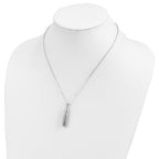 Sentimental Expressions 925 Sterling Silver Rhodium Antiqued Lined Bullet Ash Holder Necklace 18 Inches x 6 mm